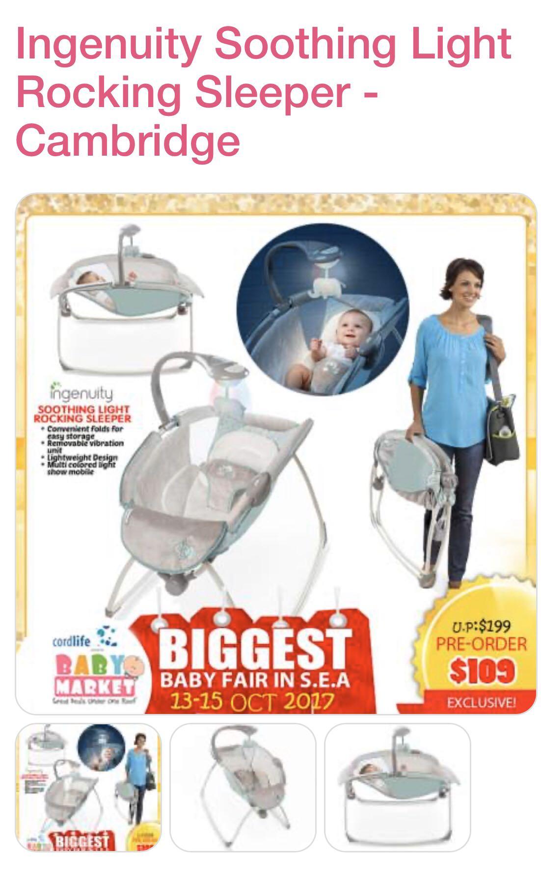 Ingenuity cambridge soothing deals light rocking sleeper