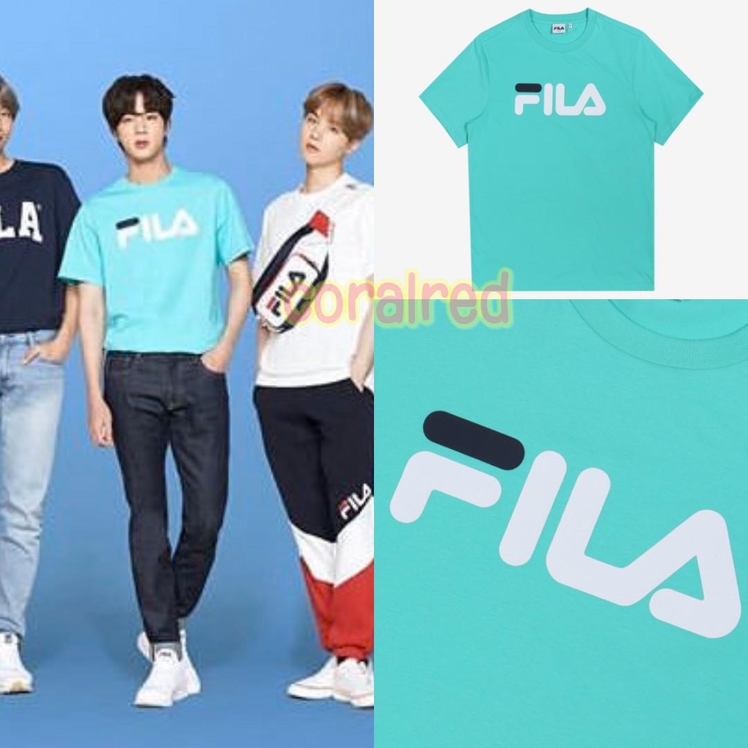 Jin Bts X Fila Paradise Turquoise Green Linear Logo T Shirt Preorder Entertainment K Wave On Carousell Shop the latest range of fila trainers and clothing for men. jin bts x fila paradise turquoise green linear logo t shirt preorder