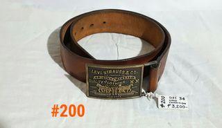 Levis Belt Vintage 1970's  Size 34 (Brown) Handcrafted Genuine Harness Leather GOOD CONDITION (Made in USA)  Lee Wrangler Guess Marlboro Lacoste