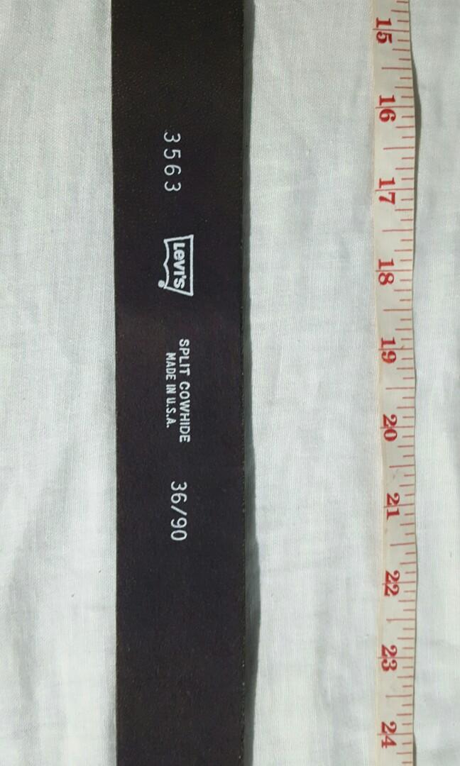Levis Belt Vintage 1980's Size 36 (Black) SPLIT COWHIDE NEW OLD STOCK ...