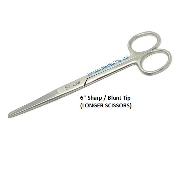 LM Standard Nurse Scissors (6" Sharp Blunt Tip) READY STOCK, SG