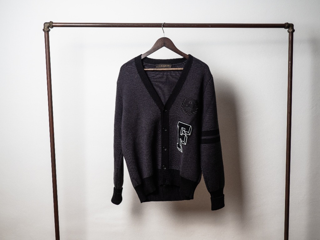 Louis Vuitton x Fragment Mens Grey 100% Wool Cardigan Size 4L UK 3XL