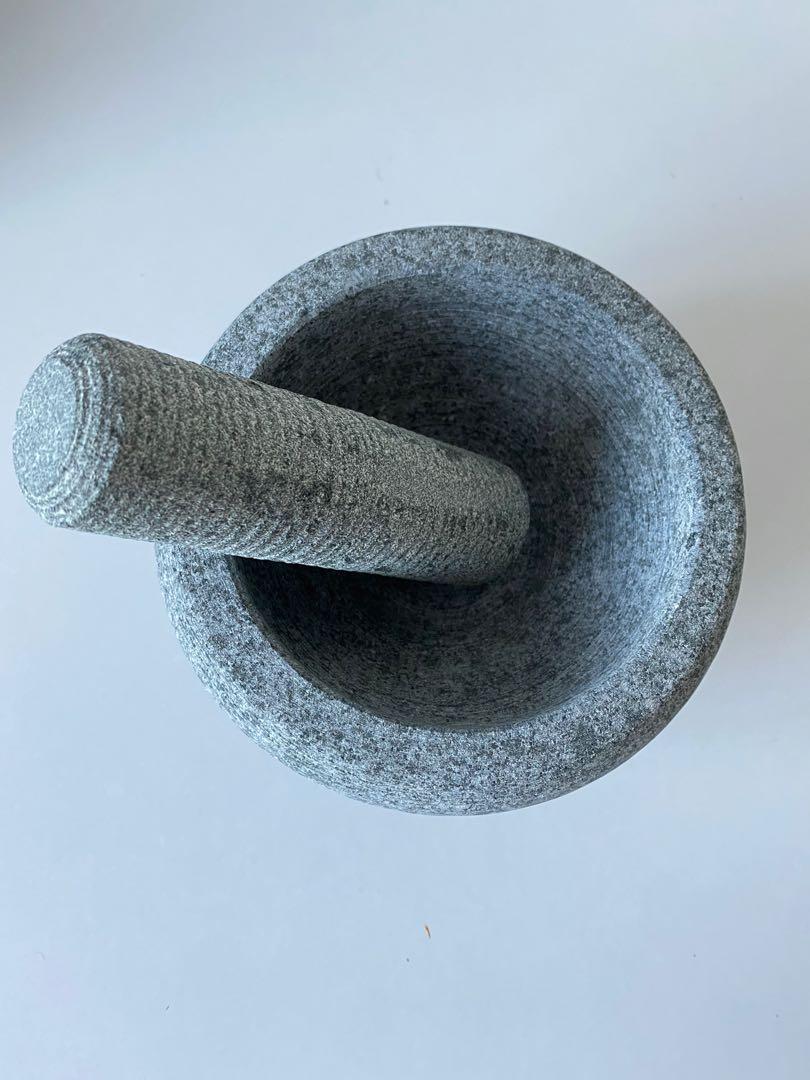 Natural Granite Stone Mortar & Pestle Pounder , Furniture & Home Living