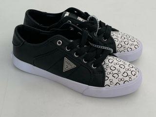 guess black and white shoes