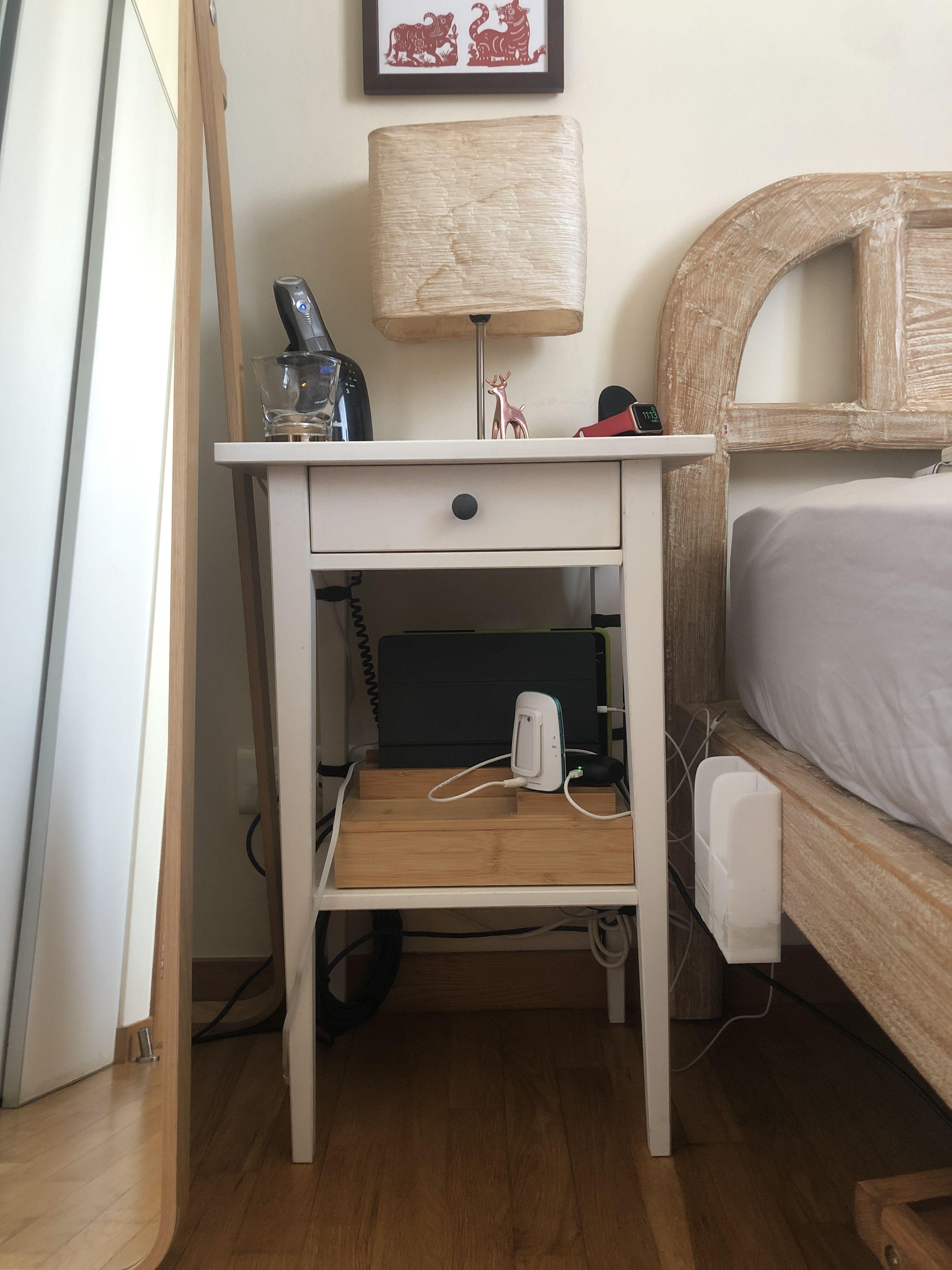 Nightstand Ikea Hemnes Bedside Table Furniture Shelves Drawers On Carousell