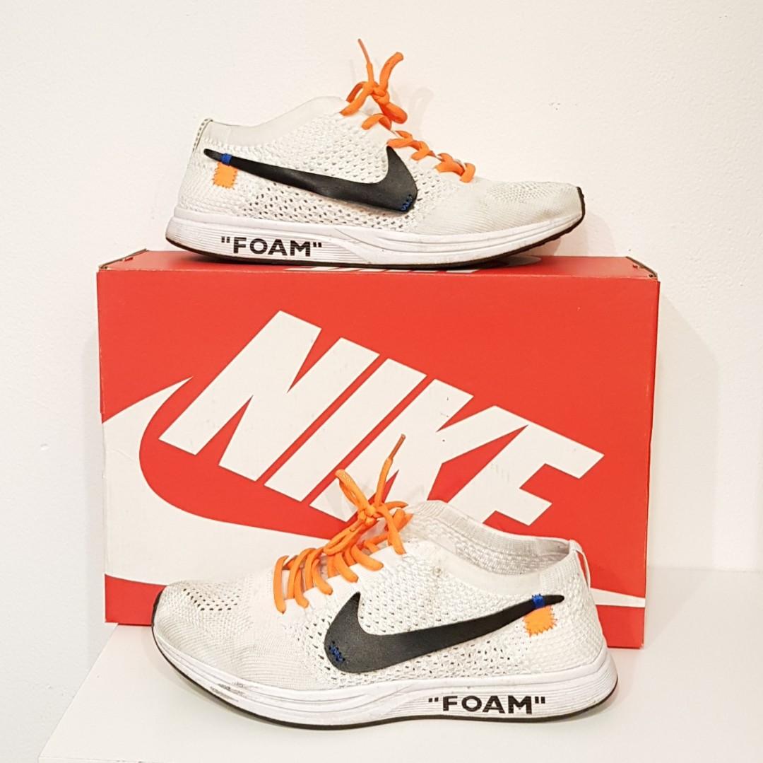Nike Flyknit Racer X Off White Premium Fesyen Pria Sepatu Sneakers di Carousell