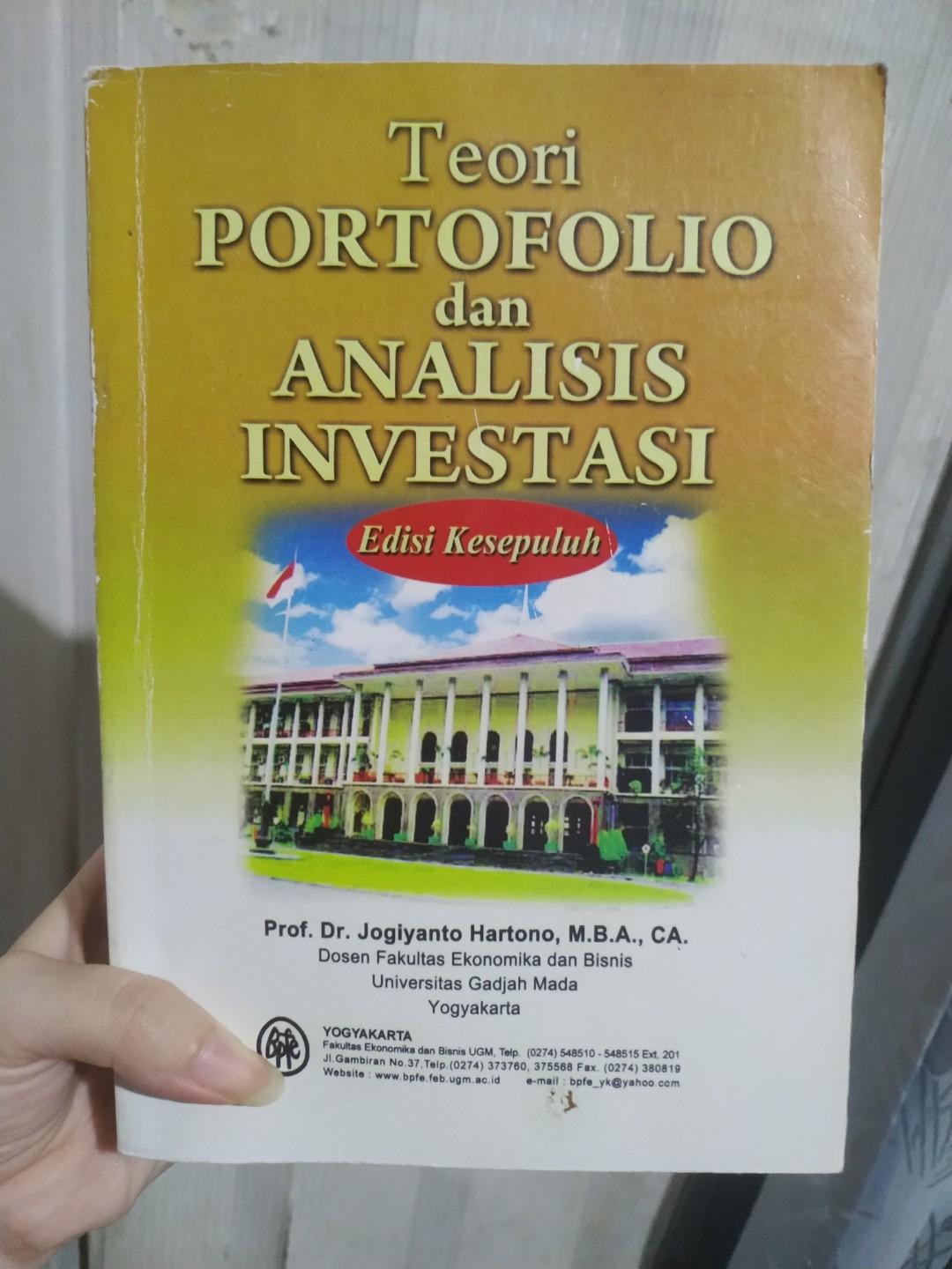 Teori Portofolio dan Analisis Investasi. Edisi 10. #LemariBersih Prof. Dr.  Jogiyanto Hartono