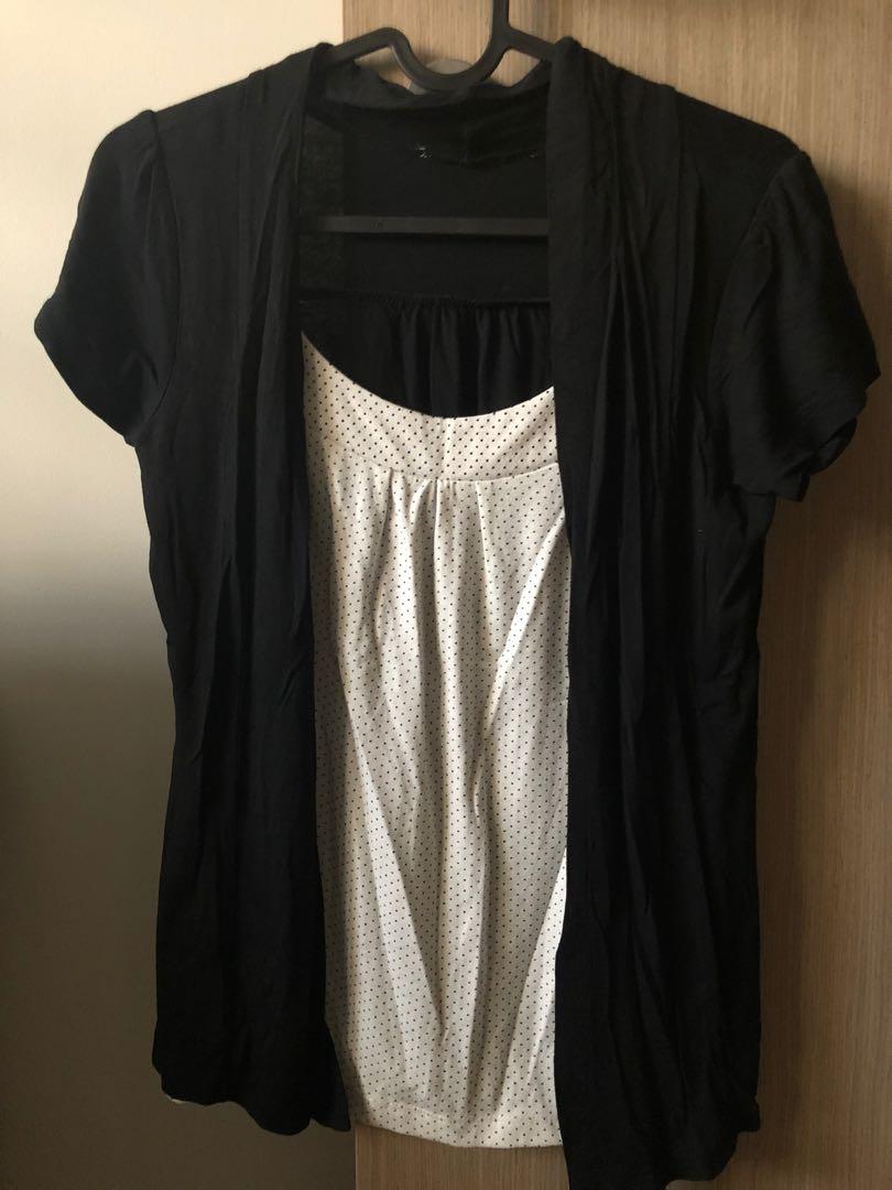 Top with attached cardigan, Women's 