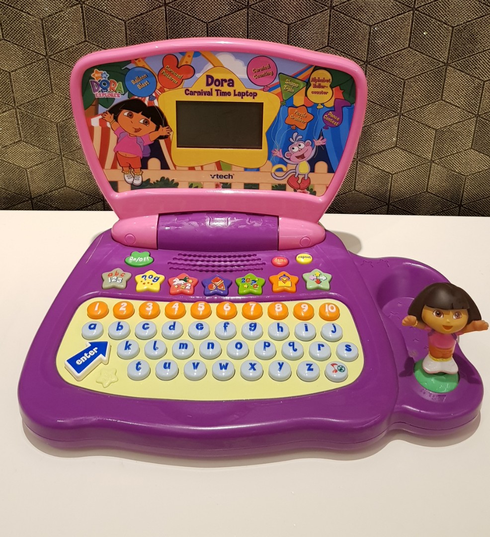 Acht vertrekken bronzen Vtech dora explorer learning laptop, Babies & Kids, Infant Playtime on  Carousell