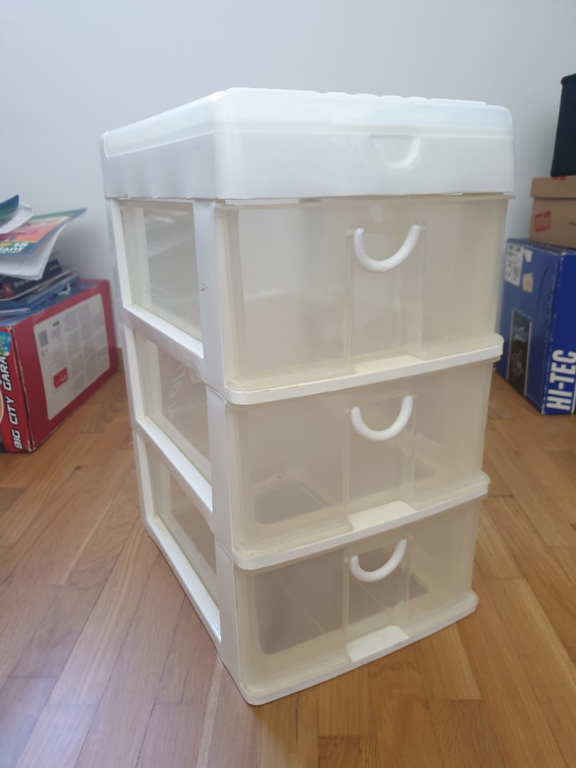 White storage box with drawers, Furniture & Home Living, Home