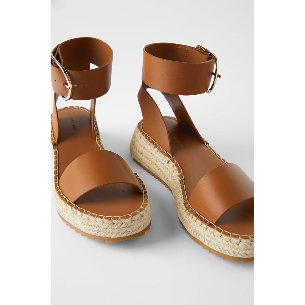 Zara leather hot sale mini wedges