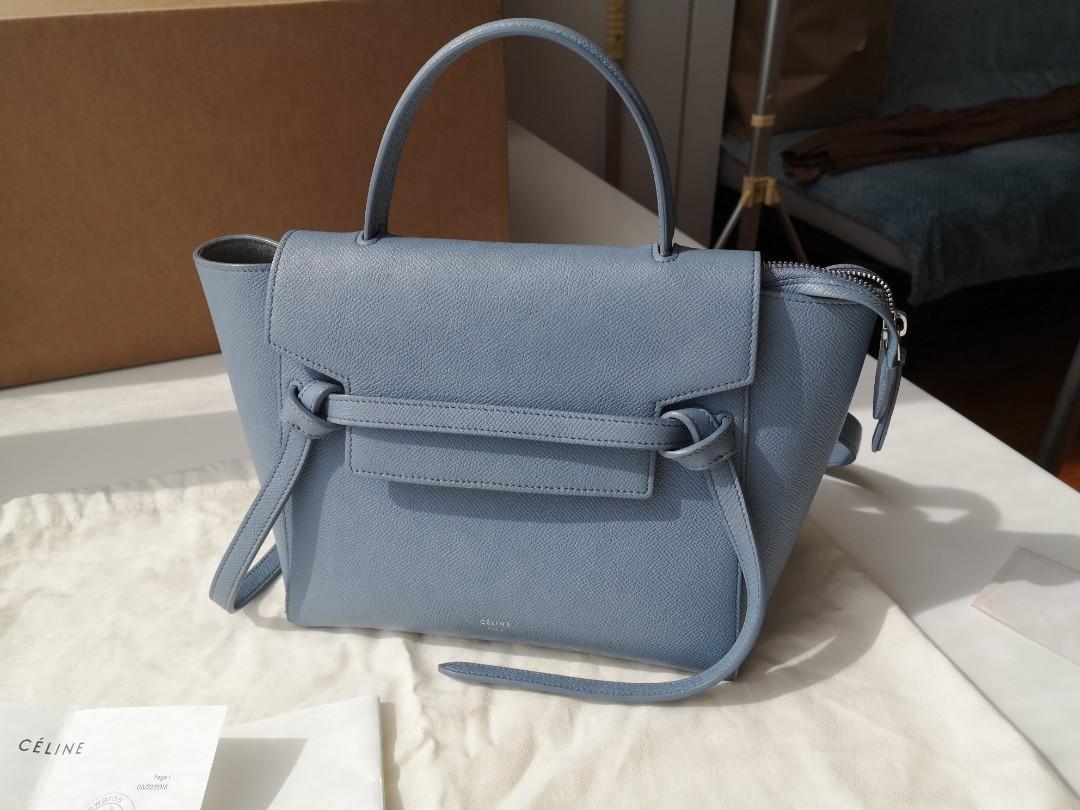 Celine Micro Belt Bag, Medium Blue, Luxury, Bags & Wallets On Carousell