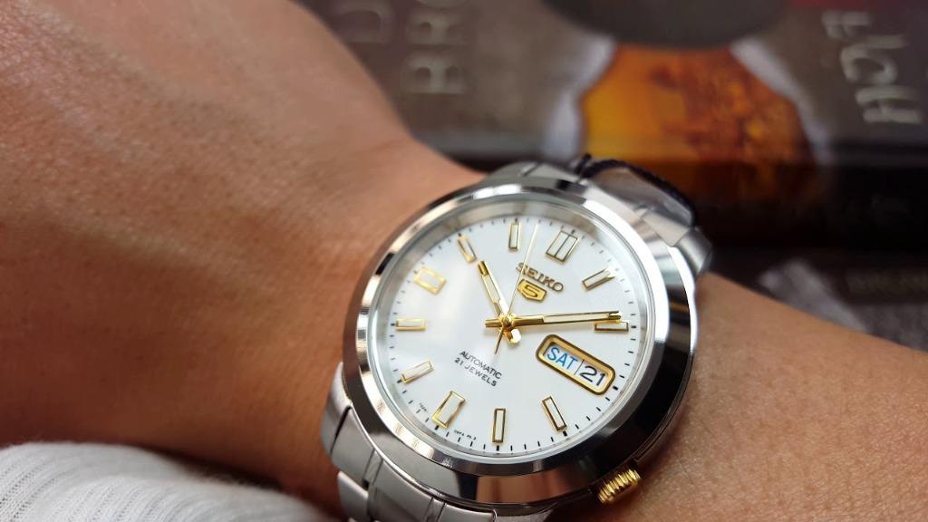 Seiko 5 SNKK07K1 SNKK07K SNKK07 SNKK Automatic Stainless Steel White Dial Watch