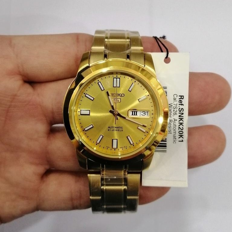 Gold toned aiakos automatic top watch