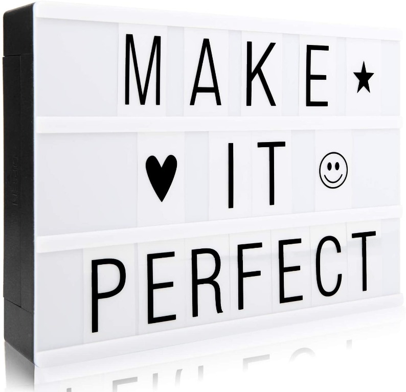 A4 Size Cinematic Light Up Box with Letters and LED Light, Furniture