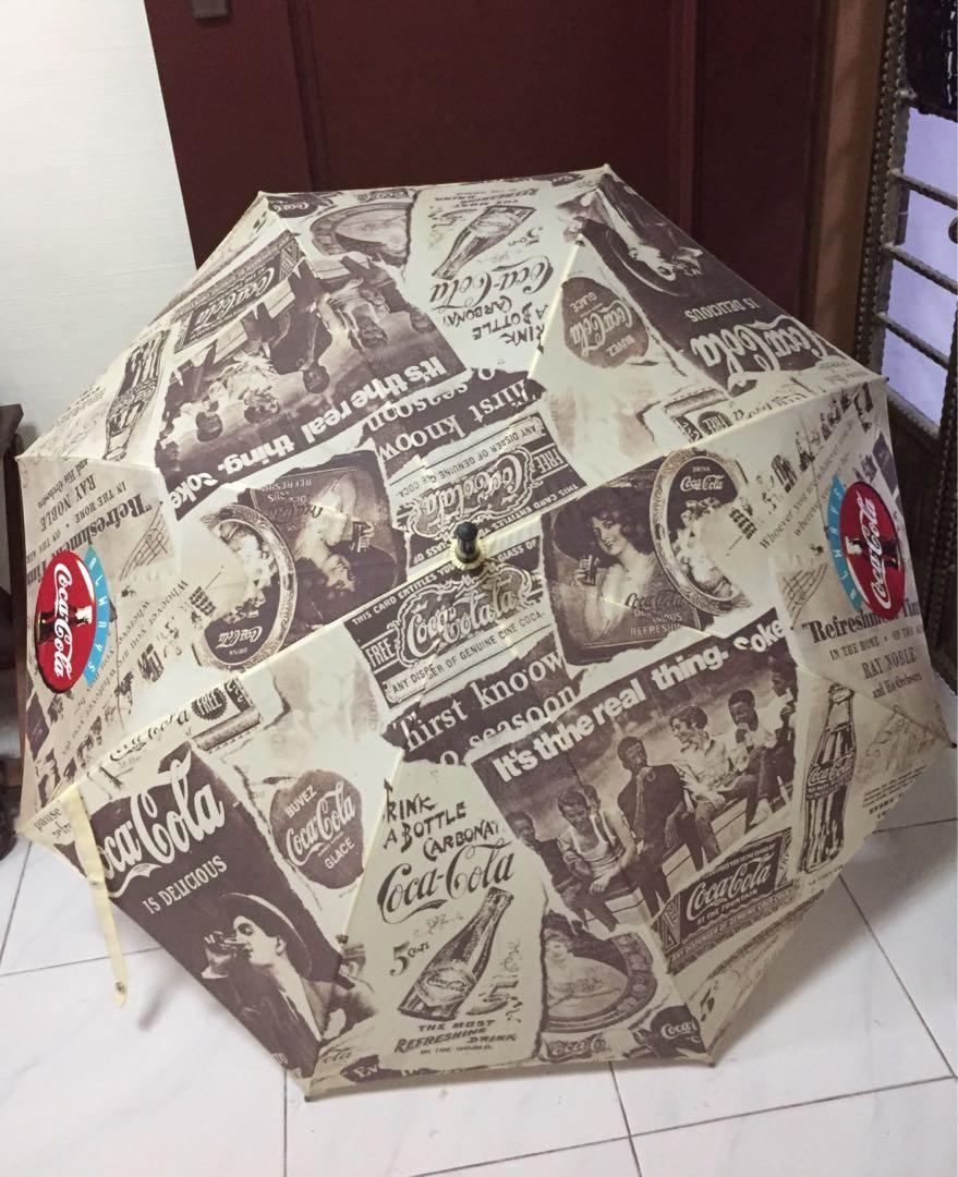 BN Vintage Retro Coca Cola Long Umbrella Coke Umbrella Automatic
