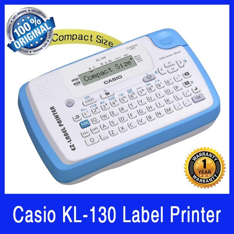 Casio KL 130 Label Printer. 12 Digit 1 Line LCD. 12mm Print Height