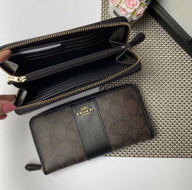 Coach wallet accordion best sale zip
