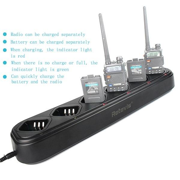Combo promotion: UV-5R x pcs six way charger (1 pc) UV5R VHF:136-174Mhz  UHF:400-520 Dual Band Walkie Talkie Baofeng With Way Charger 128 CH FM radio  long range, Mobile Phones