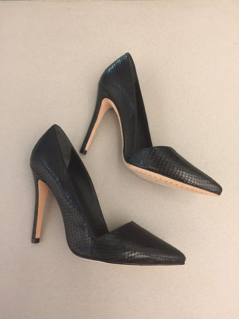 black snakeskin heels