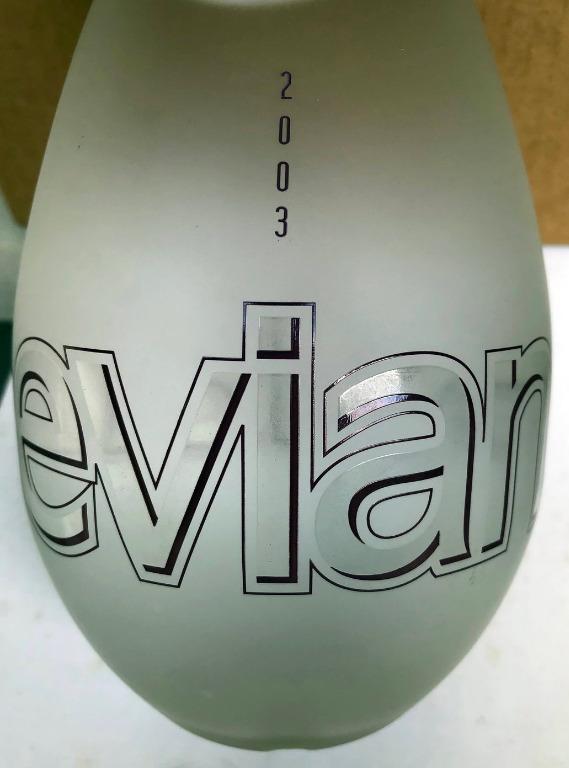 EVIAN Millenium Large Glass Tear Drop Water Bottle Year 2003 SEALED