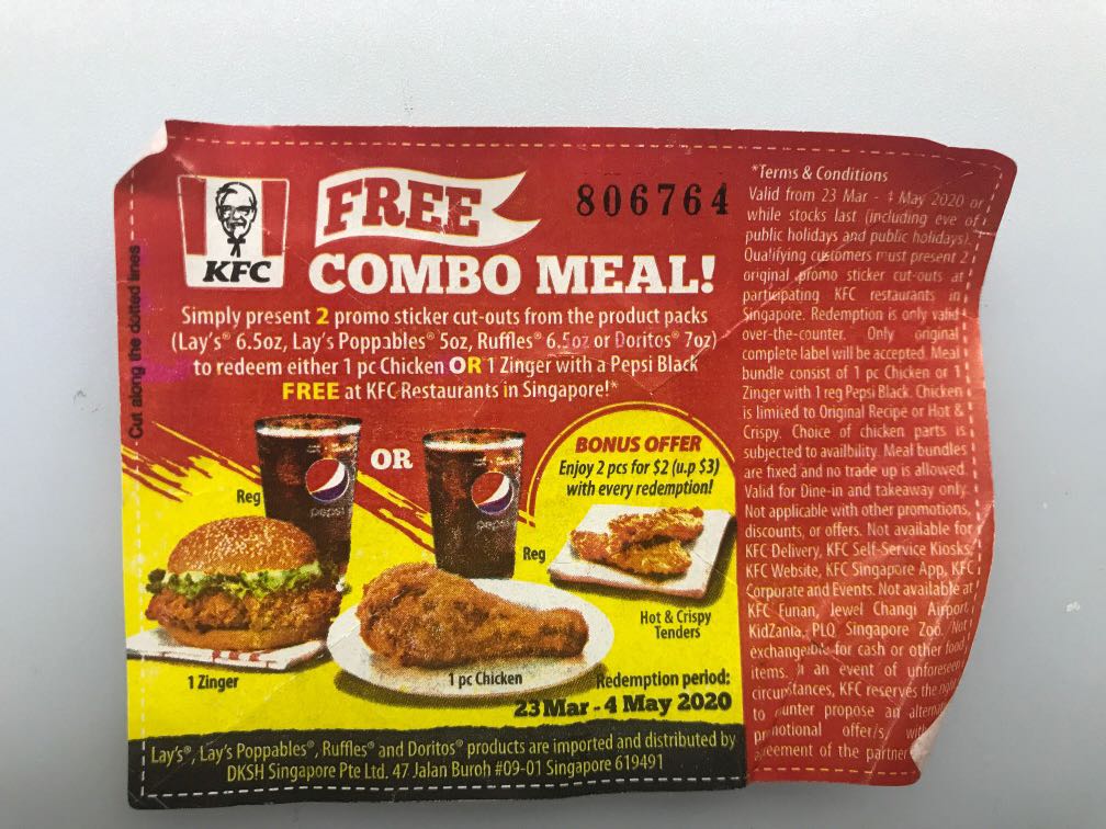 Kfc combo voucher, Tickets & Vouchers, Vouchers on Carousell