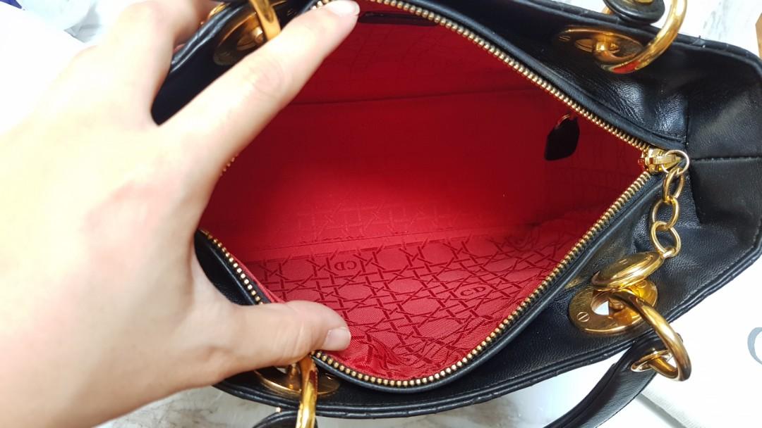 Lady Dior Medium Black Gold Hardware Luxury Bags Wallets Handbags On Carousell