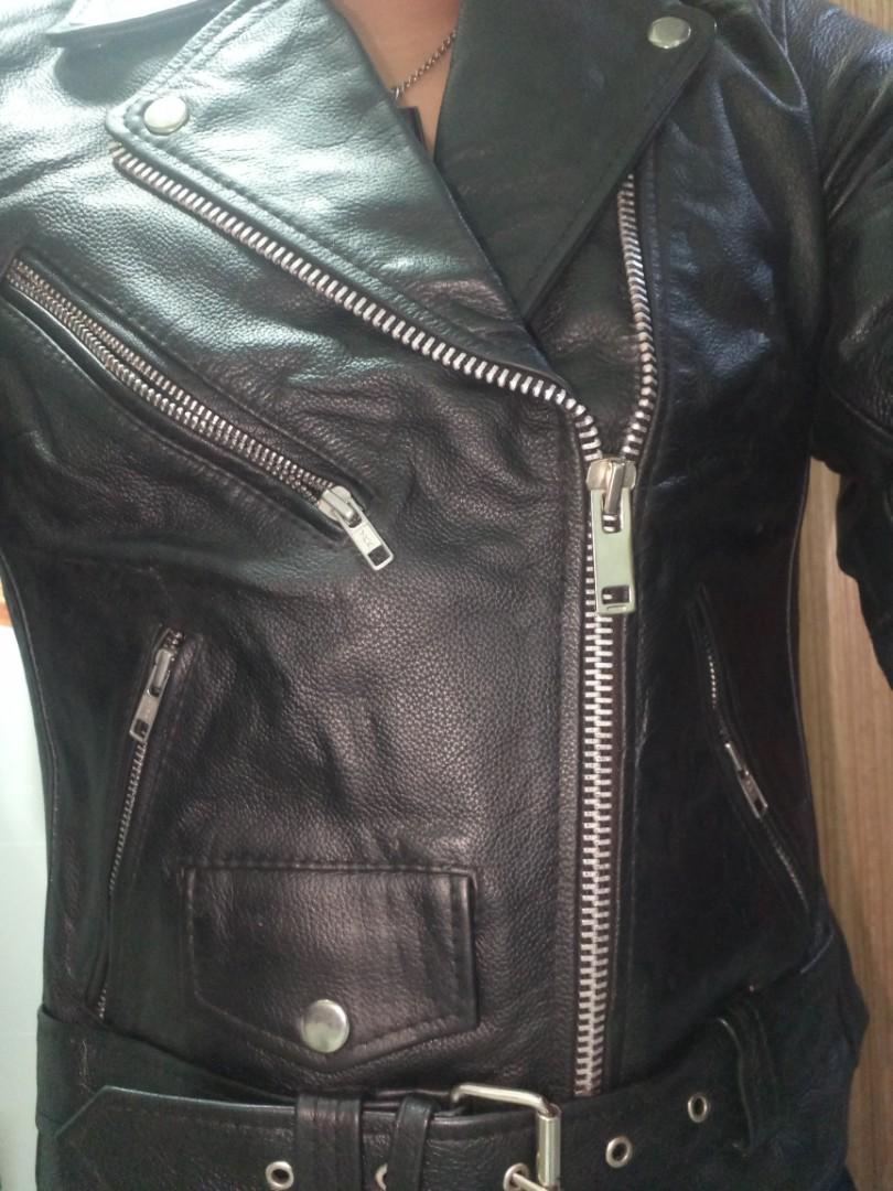 Leather Jacket Size 14 Women S Fashion Coats Jackets And Outerwear On Carousell