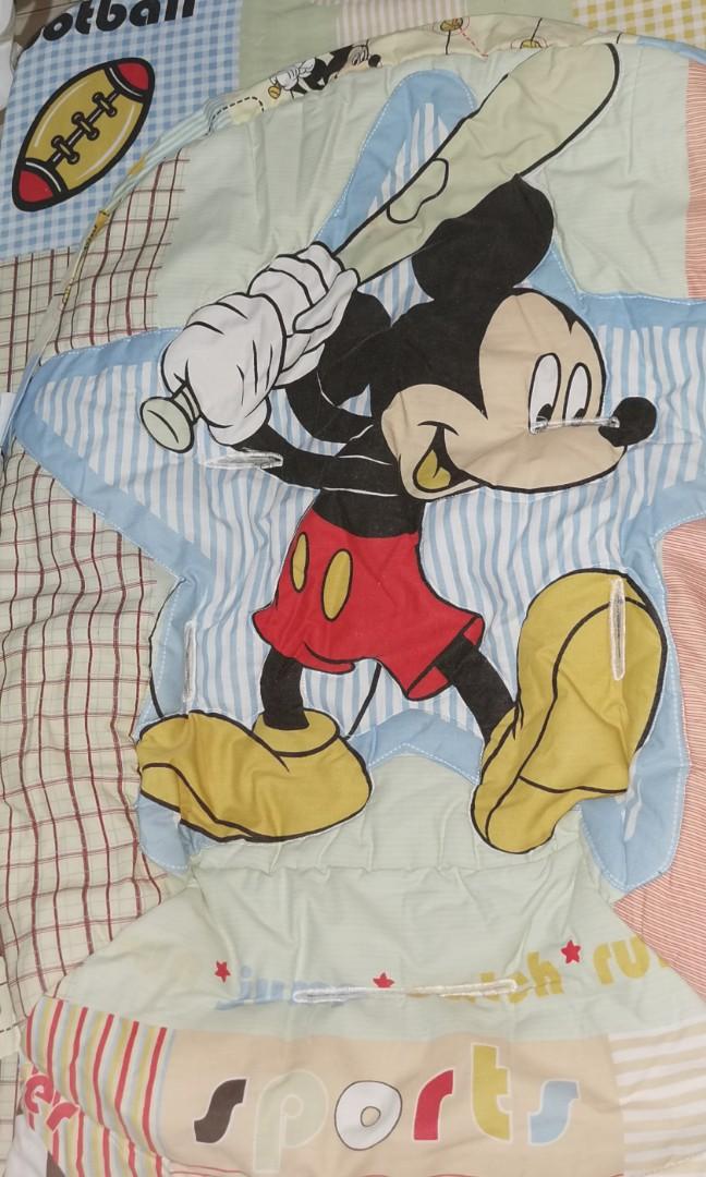 Mickey crib set ad bumper guards (Category: Bed Guards) located in Cainta. Submitted by p3spreloved (Listing ID 1001762823, Image 3). Description: VGUC Crib sheet and beddings 300 Pillow covers 150 Bumper guard 24x42 600 Carrier sear cover 300 Shipping via lalamove or grab at the moment.
