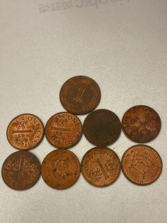 Singapore One Cent coins