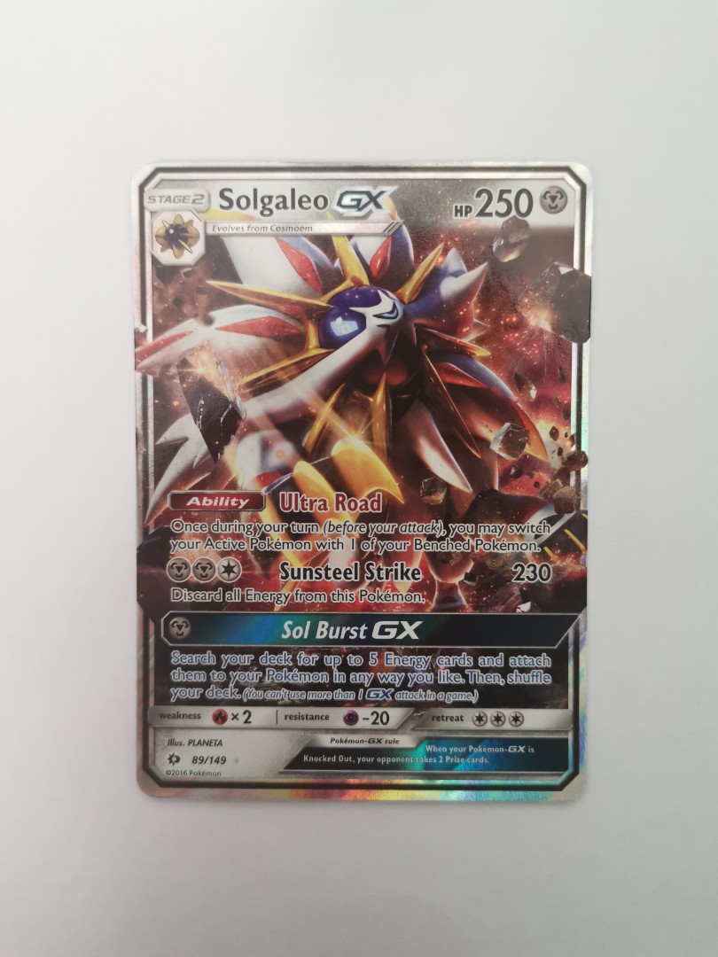 Solgaleo GX 89/149 Ultra Rare Base Set Pokemon Card Near Mint