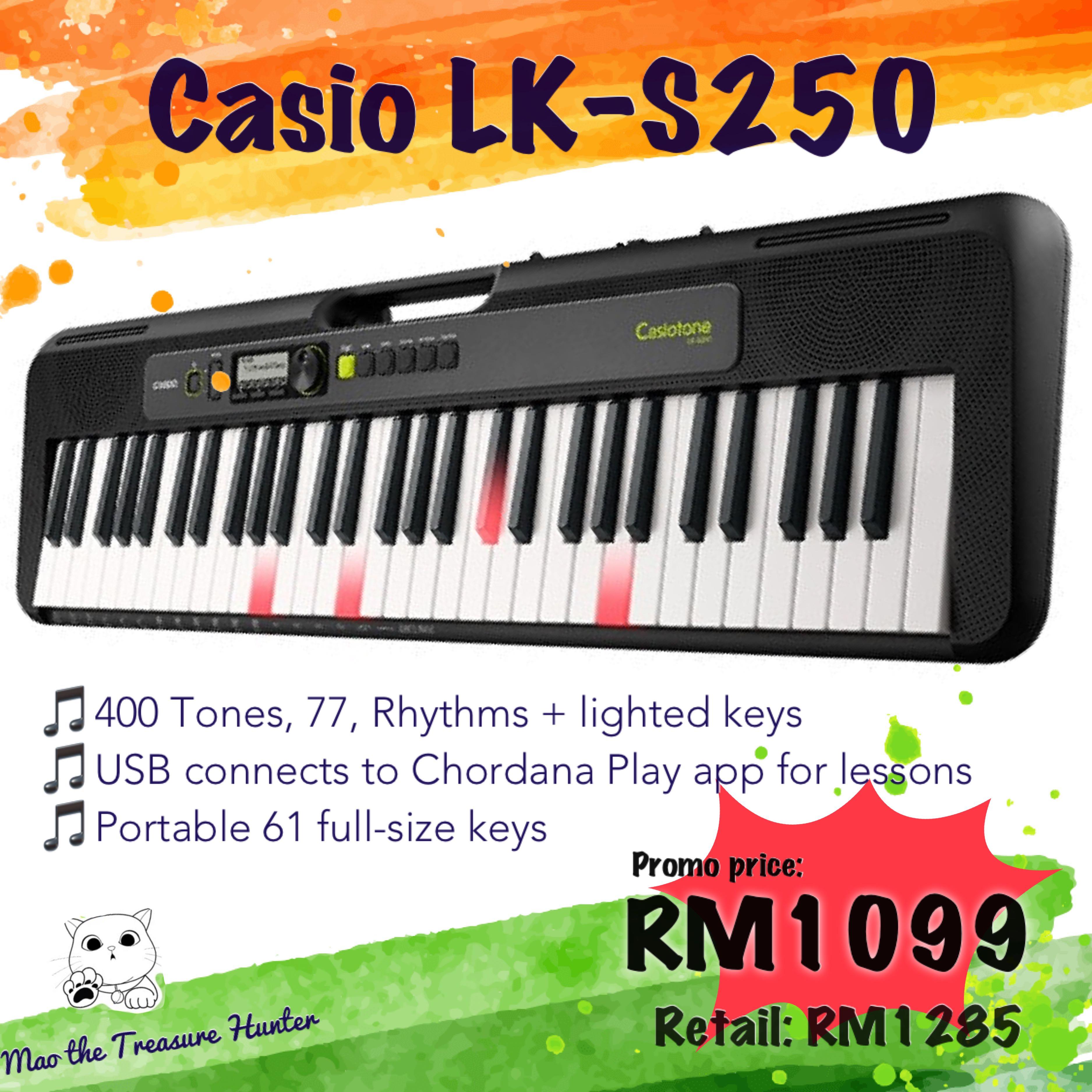 Casio Casiotone LK-S250 Lighted 61-Key Digital Keyboard