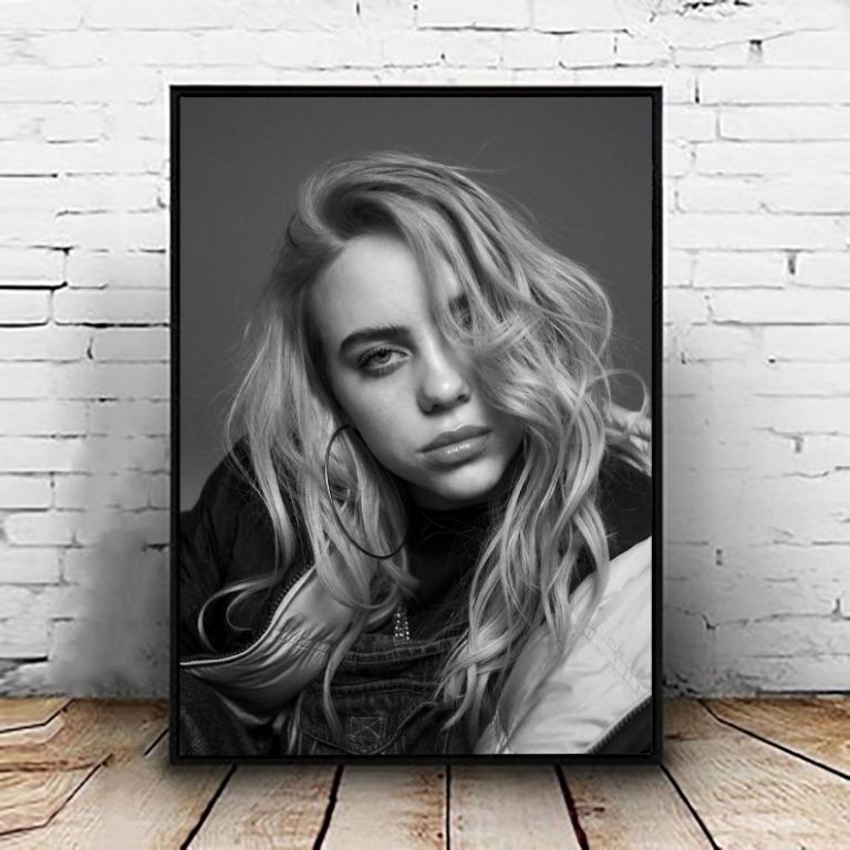 Billie Eilish Black And White Photo Poster Decor Hobbies Toys Stationery Craft Art Prints On Carousell