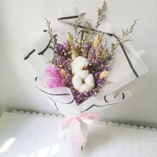 Delivery waived / Preserved Rose / preserved cotton / Preserved flower bouquet / dried flowers / birthday / anniversary / bestwishes