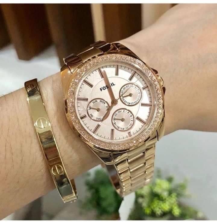 Fossil rose gold chronograph