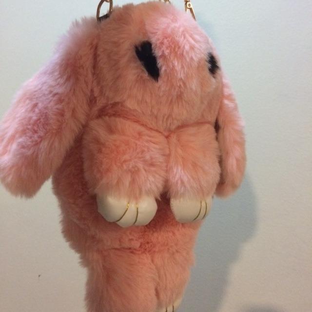 Fury Rabbit Pink Sling Bag with gold Chain, Babies & Kids, Going Out ...