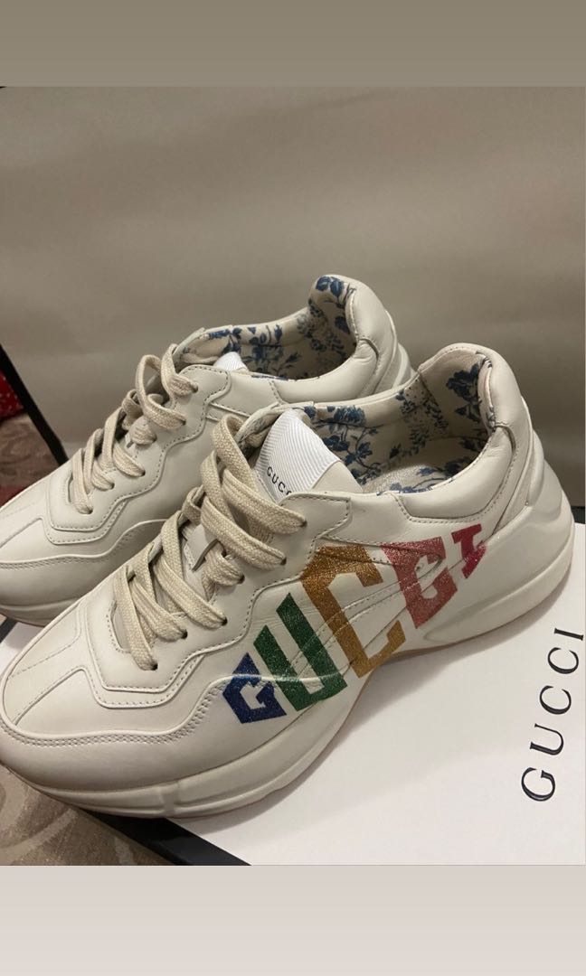 Gucci rhyton glitter sneakers best sale