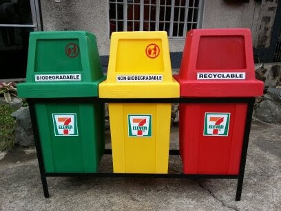 hooded trash bin for waste segregation