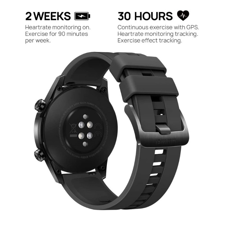 Huawei Watch GT 2，LTN-B19 (46mm) Smartwatch 智慧腕錶智能運動腕錶，1.39 Inch AMOLED Display w/ 3D Glass Screen，Two weeks of battery life，GPS，Bluetooth Calling，15 Sport Modes ，100% Brand new!