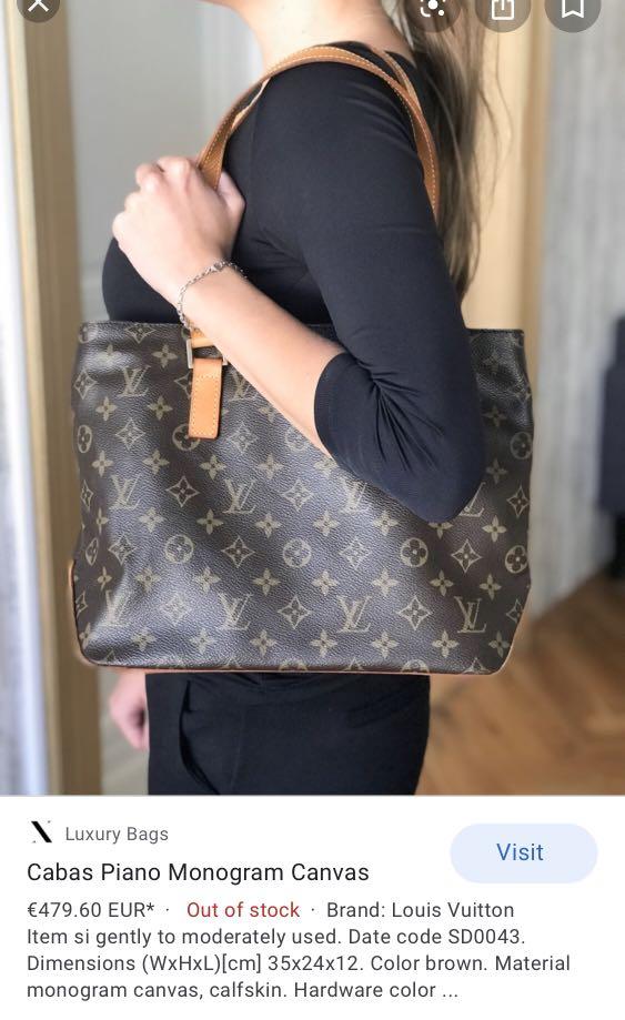 Louis Vuitton Monogram Cabas Piano Tote bag, Women's Fashion, Bags