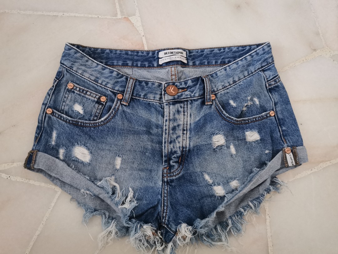 One Teaspoon Blue Buoy Bandit Short Women s Fashion Bottoms