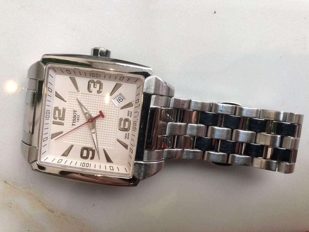 TISSOT T005.510A Quadrato (Ori), Fesyen Pria, Jam Tangan di Carousell
