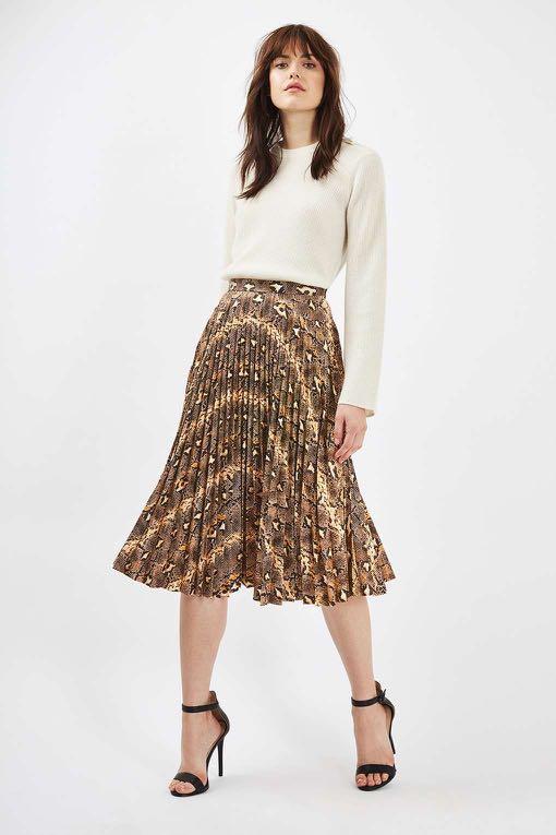 Pleated snake print skirt Clearance