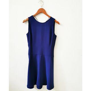 Zara Midi Dress Navy Blue size S preloved ORIGINAL
