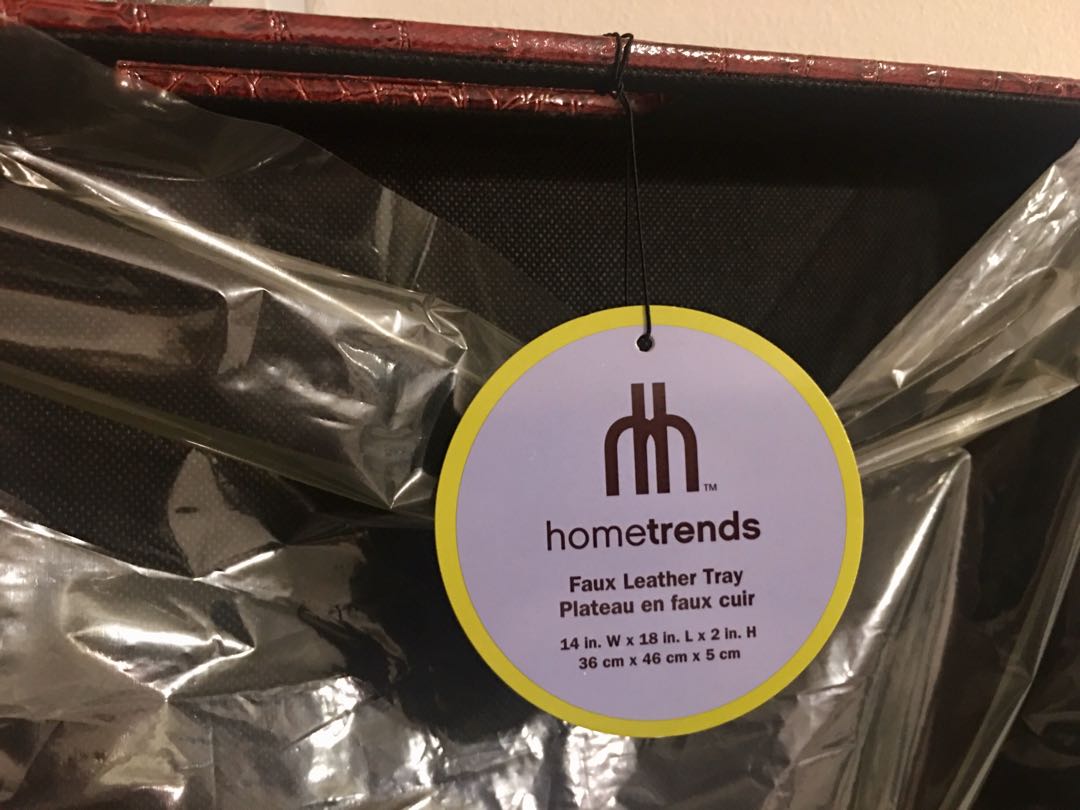 3 brand new in packaging hometrends faux leather trays