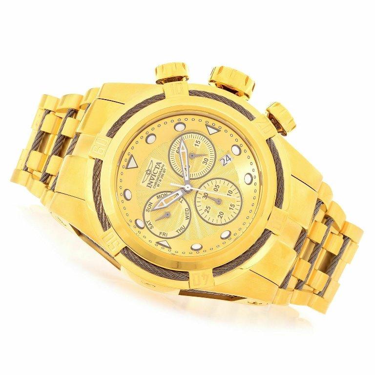 Invicta 23913 Men s 52mm Bolt Zeus Quartz Stainless Watch Goldtone Gunmetal Men s Fashion Watches Accessories Watches on Carousell
