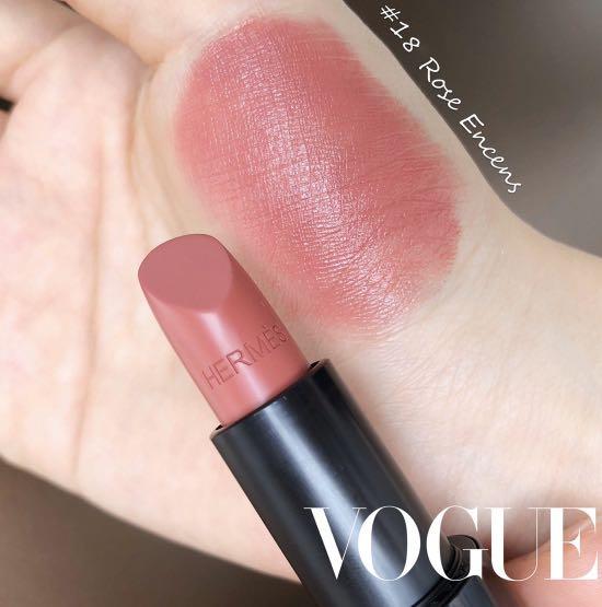Hermes lipstick 愛馬仕唇膏satine # 18 Rose Encens 豆沙色全新現貨緞光, 美容＆化妝品, 健康及美容-  皮膚護理, 化妝品- Carousell