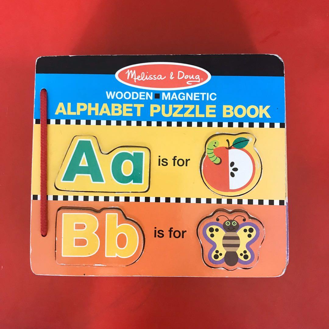Melissa & doug wooden deals magnetic alphabet puzzle book