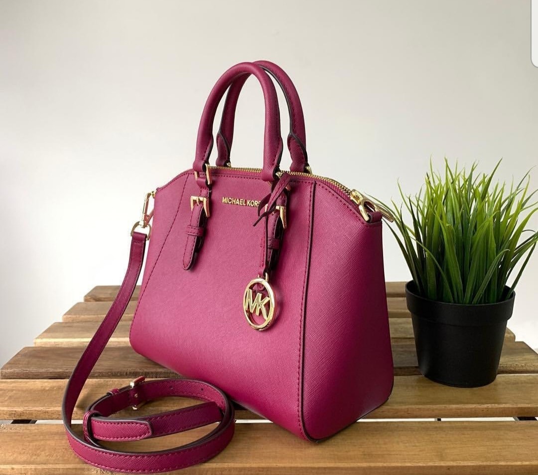 Michael Kors Ciara Medium Messenger in Magenta Women s Fashion