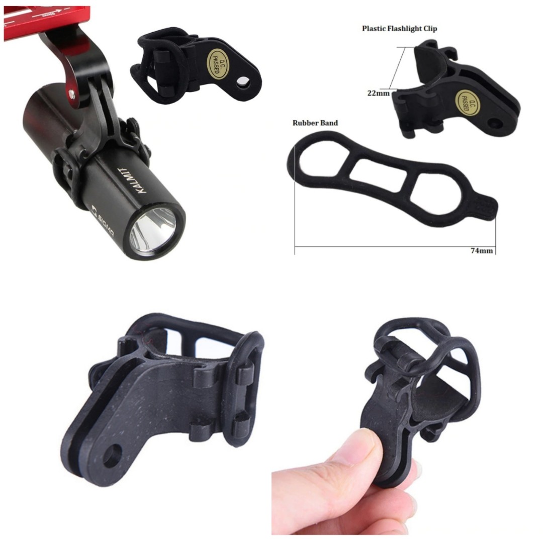 2PCS Kbrotech Bicycle Light Torch Flashlight Holder Clip Mount Bracket for Road Bike Cycling Part Adjusted Compatible with Gopro Camera Mount Holder Adapter 